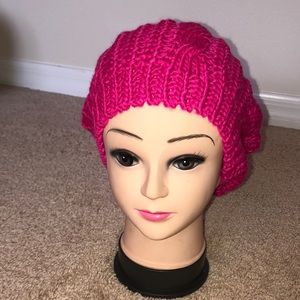 Ladies Knitted Hat Pink